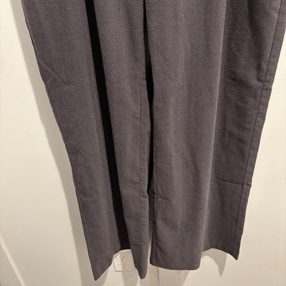 Abercrombie & Fitch Pants Womens Large Long Gray Herringbone Wide Leg Pleated - Picture 5 of 13